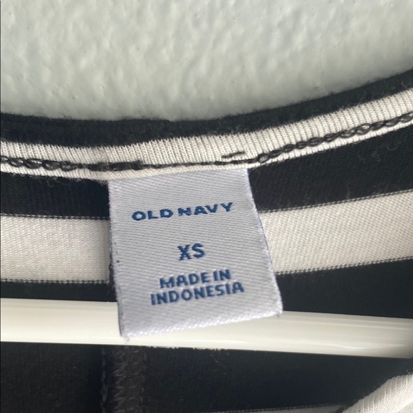 Old Navy Black and White Striped Midi Dress - Picture 2 of 4